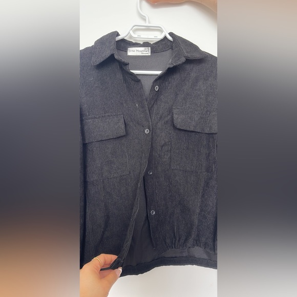 Black Corduroy Light Shacket - Picture 2 of 5